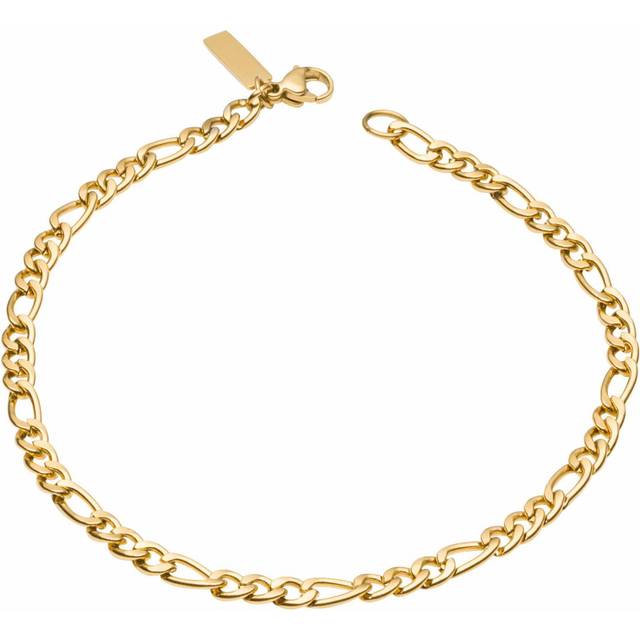 Figaro Link Chain Gold Plated Bracelet B5411