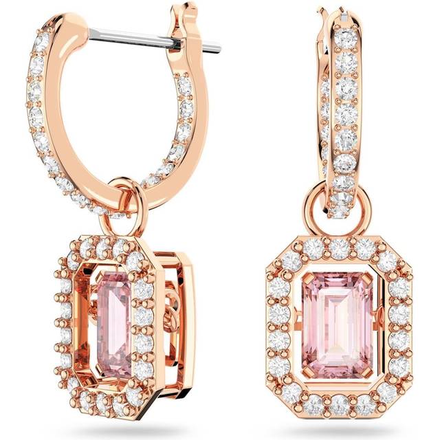 Swarovski Millenia droppörhängen, rosa och klarfärgad kristall i en rosé-guld pläterad miljö, från Millenia Collection
