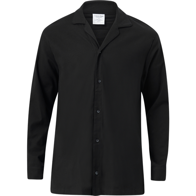 Calvin Klein Flannel Sleep LS Button Down Pyjama - Black - Small
