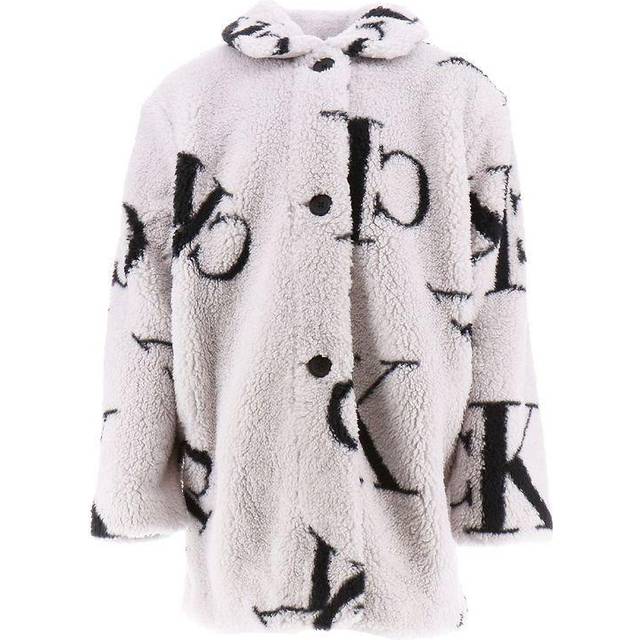 Calvin Klein Fleece Coat - Monogram Teddy - Grå/Svart - Calvin Klein - 8 år (128) - Fleecejacka