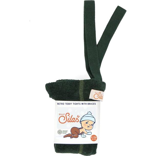 Silly Silas Unisex Teddy Warmy Footed Tights with Braces (Forest Green), 3-6 Months (52-56cm)