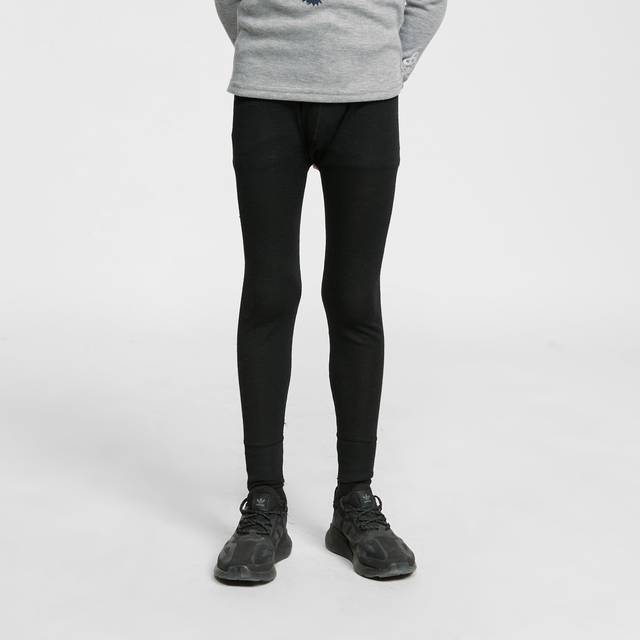 Kids' Unisex Merino Baselayer Leggings, Black - 3-4Y