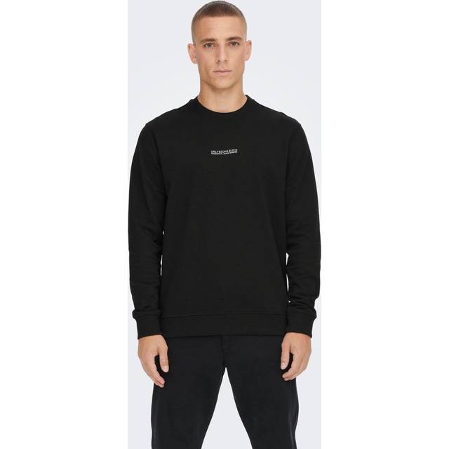ONLY & SONS Onsceres Life Crew Neck Noos sweatshirt, svart, XL