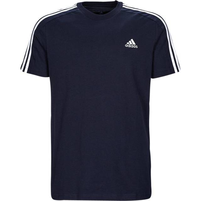 Adidas Mens Essentials Single Jersey 3-Stripes T-Shirt Size: Small, Colour: Ink