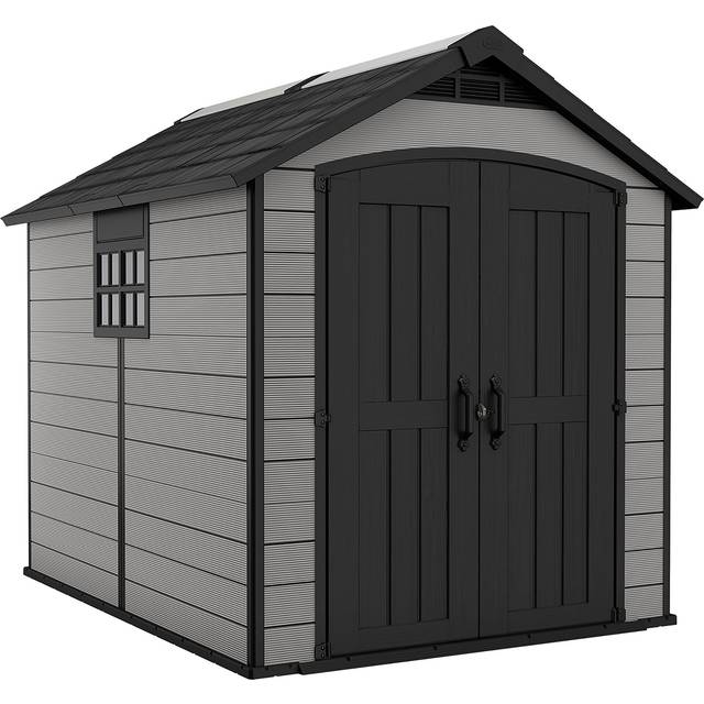 Keter Premier 7.5 x 9ft Grey Outdoor Apex Garden Storage Shed - 8 x 9ft