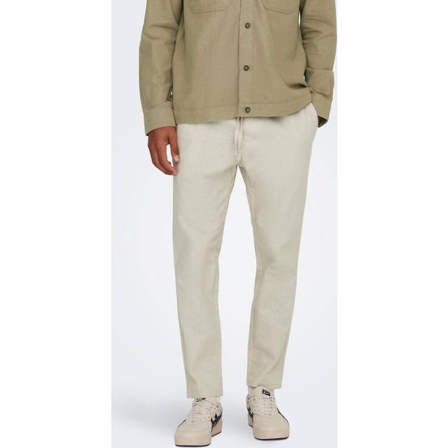 ONLY & SONS Onslinus Crop 0007 Cot Lin Pnt Noos |Kräm |XS