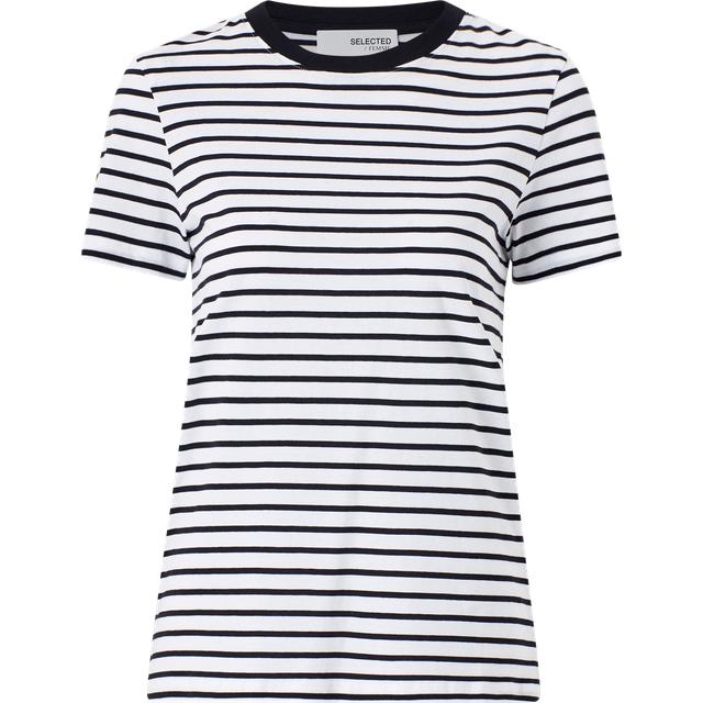 SELECTED FEMME Slfmyessential Ss Stripe O-Neck Tee Noos |Svart |XL
