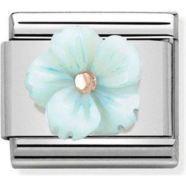 Nomination Classic Rose Gold Turquoise Mother Of Pearl Flowers &amp; N