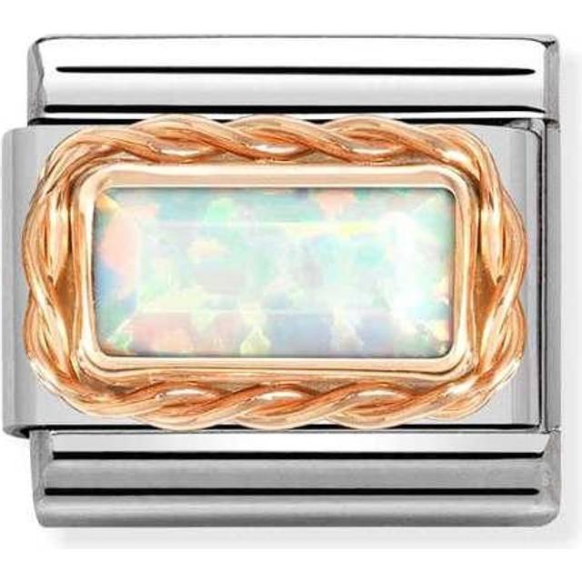 Nomination Classic Rose Gold White Opal Rich Baguette Sparkly &amp; St