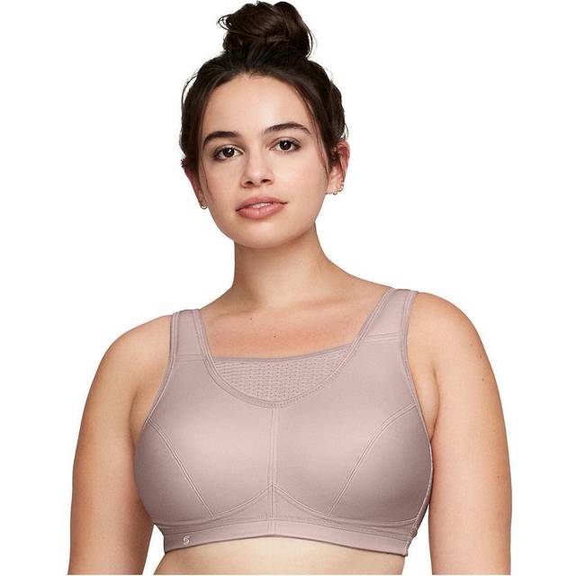 Glamorise Full Figure Plus Size No-Bounce Camisole Wirefree Sports Bra - Rose Tan
