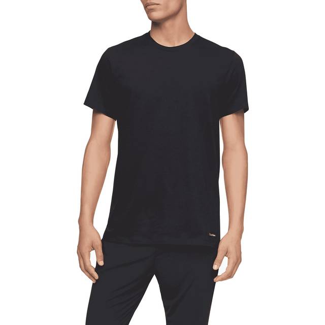 Calvin Klein Men's Cotton Classics 3-Pack Undershirts  3 BLACK - CREWN