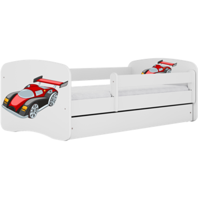 Kocot Kids Barnsäng - Babydreams Vit - Racing Car Med Låda Och Madrass 160x80 Cm