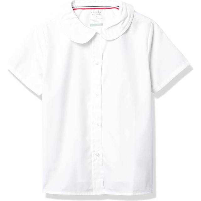 French Toast womens Short Sleeve Peter Pan Collar (Standard & Plus) Blouse  White  8 US
