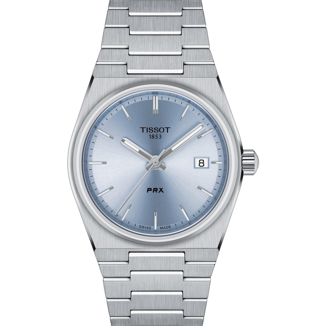 TISSOT PRX 35MM QTZ SS Light Blue Dial Unisex Watch T137.210.11.351.00 / T1372101135100 - 35 mm