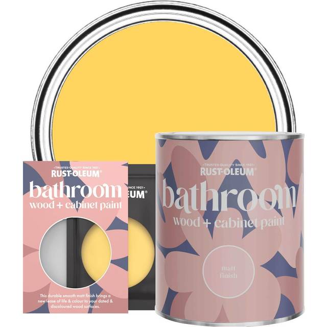 Rust-Oleum Bathroom Wood & Cabinet Paint, Matt Finish - LEMON JELLY - 750ml - Yellow