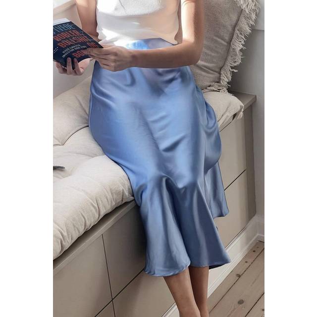 Elegant Satin Midi Skirt