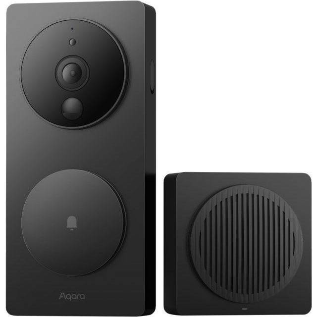 Aqara G4 Smart Video Doorbell with Facial Recognition and Chime - Black - 14.8 x 9.6 x 7.3cm
