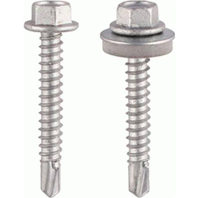 5.5 x 38mm Hex Head Self Drilling Light Section tek Screws With 16mm Washer Qty 100 - Timco