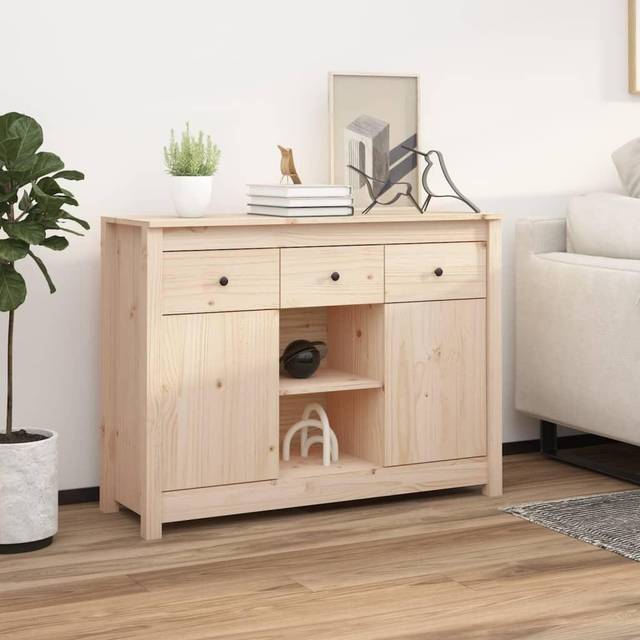 vidaXL Sideboard 100x35x74,5 cm Solid Wood Pine - Brown