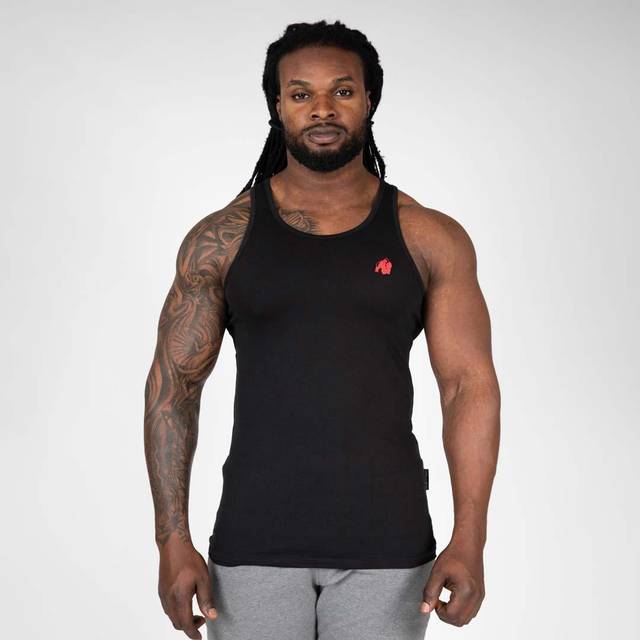 GORILLA WEAR Adams stretch linne vit, Svart, 3XL