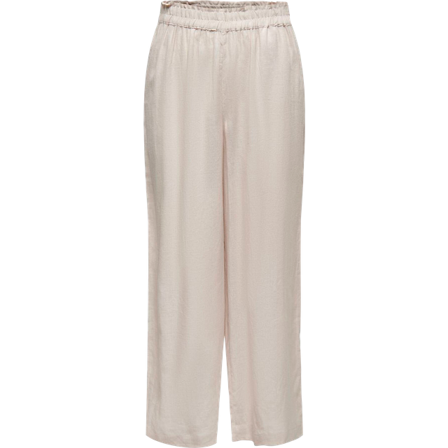 Women's high-waisted linen blend Trousers Only Tokyo - Rose