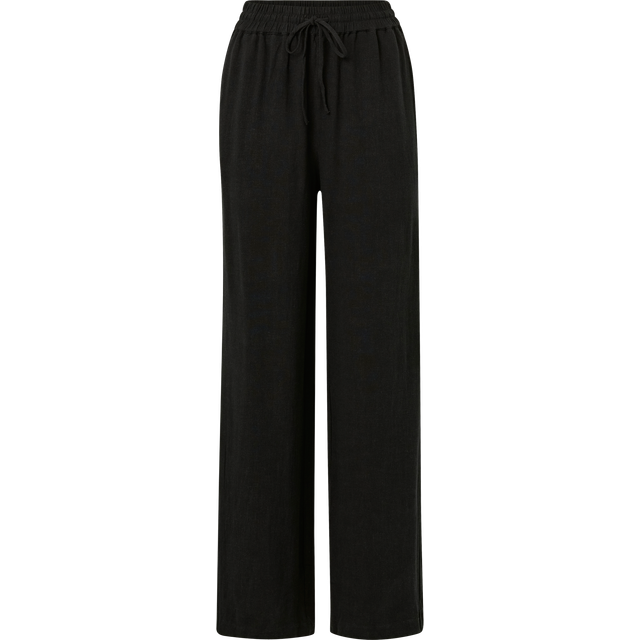 Women's Selected Femme Slfviva-Gulia Linen Pant Black - Size: 38
