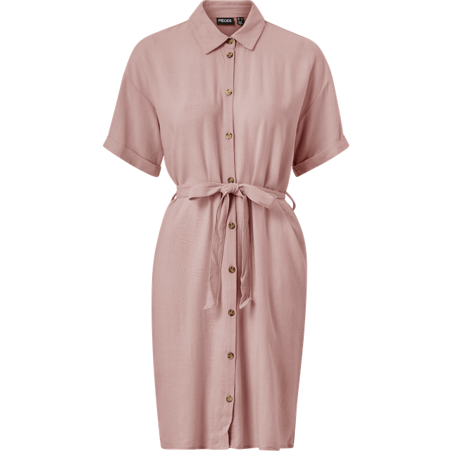 5715367304467 Dam PCVINSTY SS Shirt TIE Dress NOOS klänning, Wooros, S, Träros, S