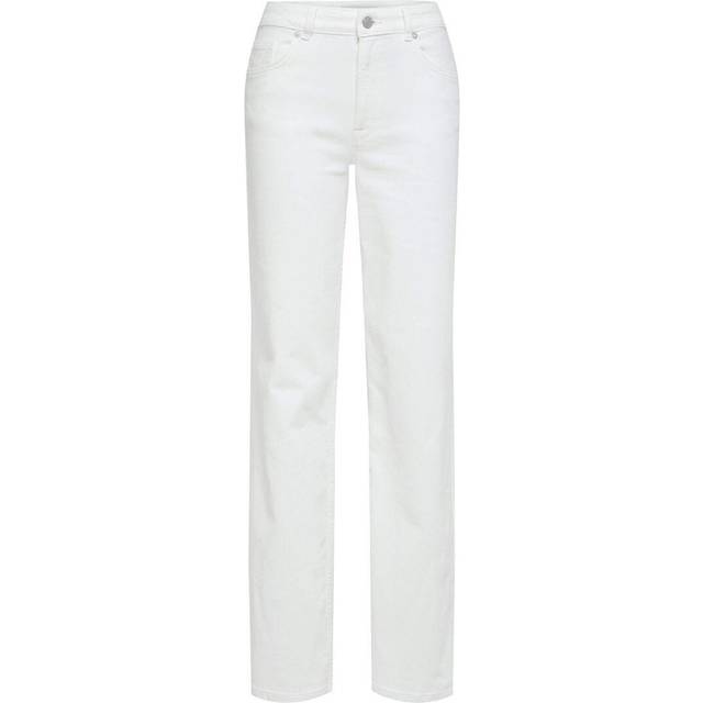 SELECTED FEMME Dam bred passform jeans hög midja, Snövit, 29W / 32L