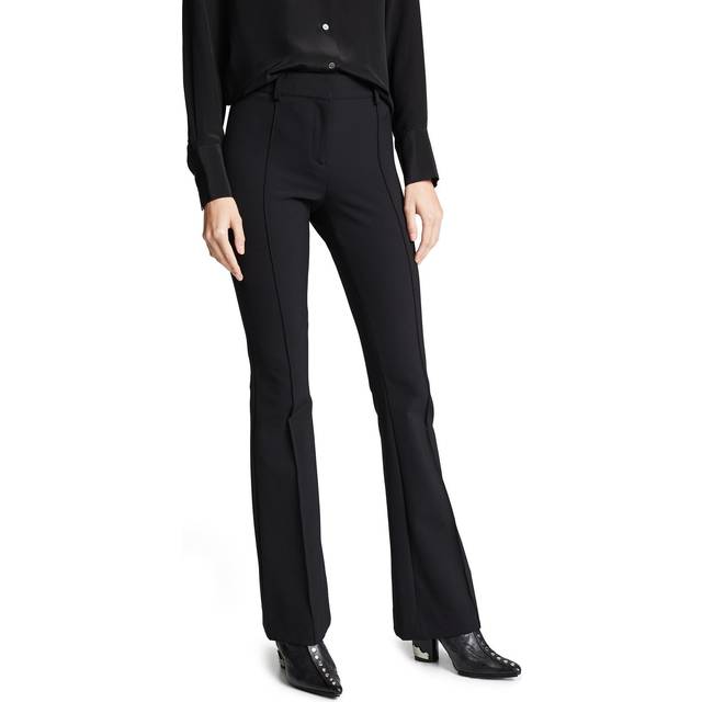 Hibiscus Pintuck Boot-Cut Pants - BLACK - 8