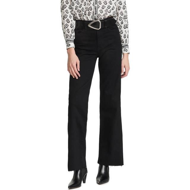 SLVRLAKE - + Net Sustain Grace Frayed High-rise Wide-leg Organic Jeans - Black - 31