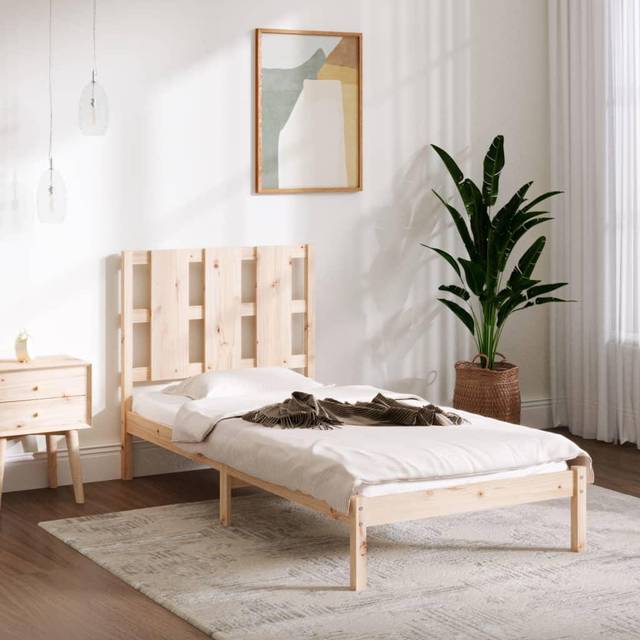 vidaXL Bed Frame without Mattress 100x200 cm Solid Wood Pine - Brown