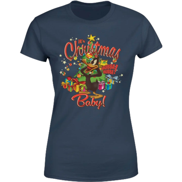 Looney Tunes Its Christmas Baby Women's Christmas T-Shirt - Navy - L