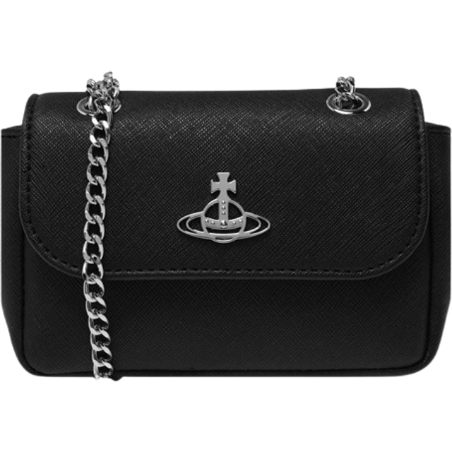 Vivienne Westwood Small Purse Saffiano Leather Plain Black One Size Unisex