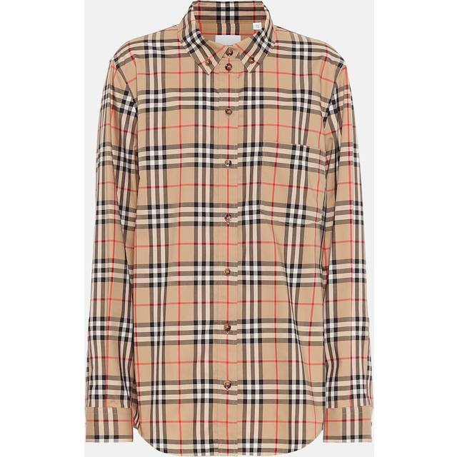 Burberry Slim Fit Check Stretch Cotton Shirt, Beige - Archive Beige - 02