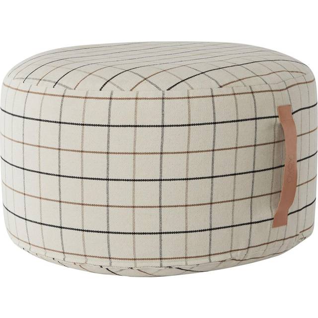 OYOY Grid puff Ø65 cm Off white - Vit
