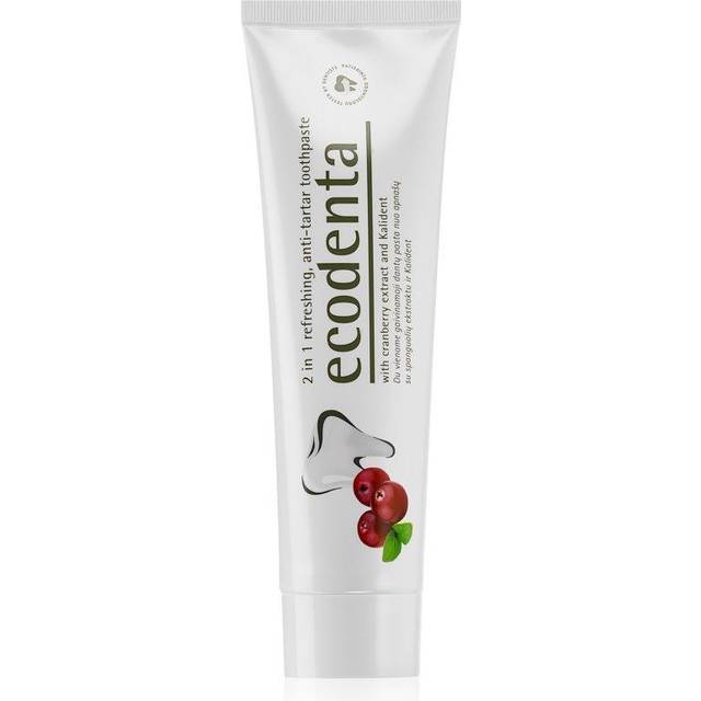 Ecodenta Green Tartar Eliminating Uppfriskande tandkräm mot plack med fluor Smak Cranberry 100 ml