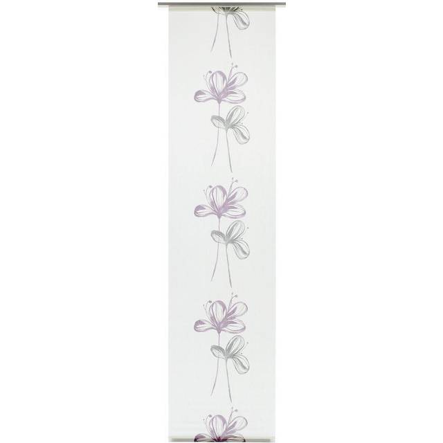 GARDINIA panelgardin tvättbart tyg 126 Blomma vit/lila 60 x 245 cm