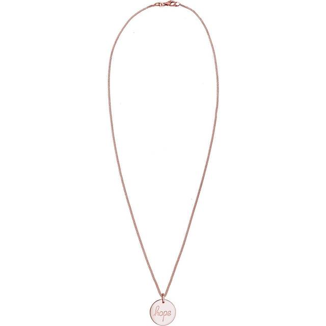 Elli damhalsband med hoppe-bokstäver bricka hänge uttalande i 925 sterlingsilver 45 cm lång, 45 cm, Sterlingsilver, Ingen ädelsten