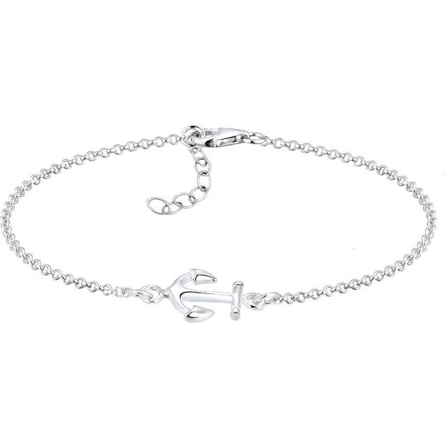 Elli Armband dam ankare hänge maritimt i 925 sterlingsilver, 17, Sterlingsilver