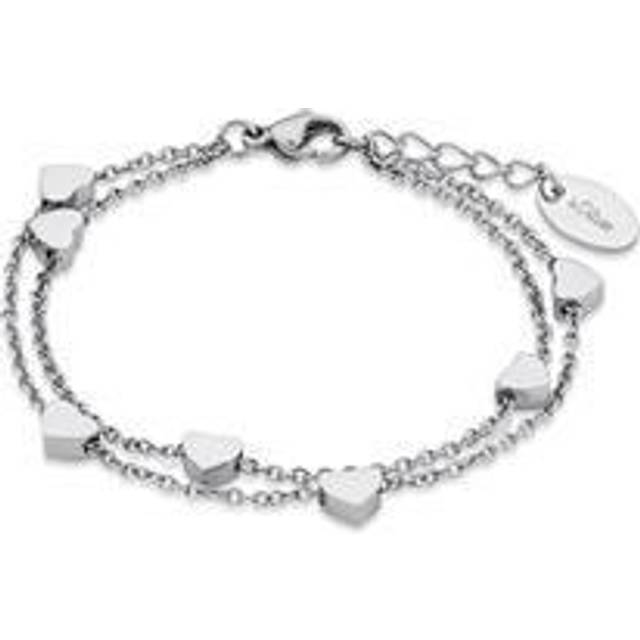 s.Oliver armband rostfritt stål tjej barn arm smycken, 14+2 cm, silver, hjärta, Kommer i smycken presentförpackning, 2018830