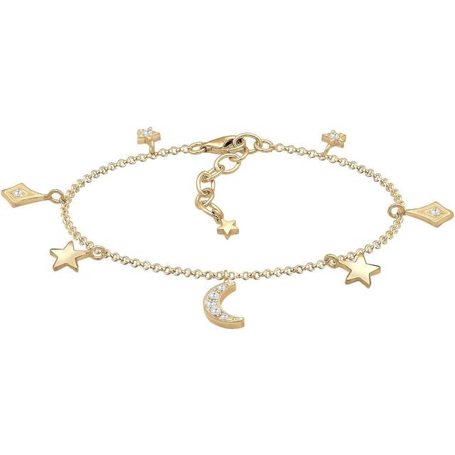Elli Dam 925 sterling silver berlock armband 0211541317_16 – 16 cm längd, 16 cm, Silver, Cubic Zirconia