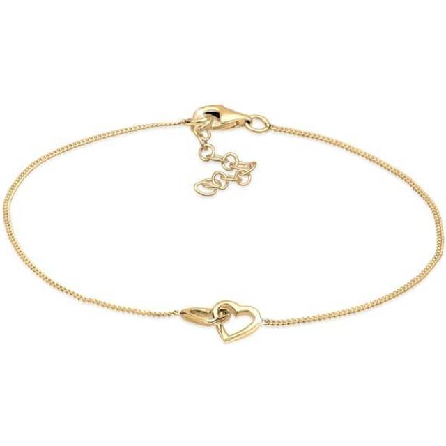 Elli kvinnors 925 sterling silver äkta smycken hjärta kärlek armband länk och kedja armband, Sterlingsilver