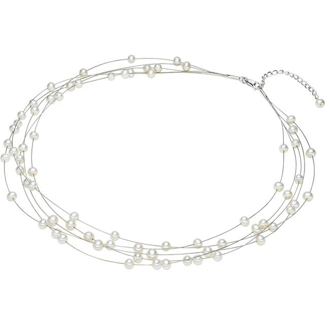 Valero Pearls Womens Female Fresh Water Cultured Pearl(s) Necklace - White Sterling Silver - Size 42 cm