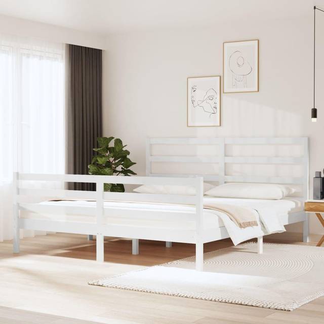(white, 180 x 200 cm) vidaXL Solid Wood Pine Bed Frame Wooden Bedstead Bed Base Multi Colours/Sizes