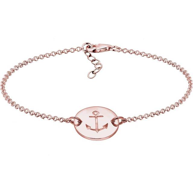 Elli armband dam ankare plattor maritim 925 sterlingsilver, 17 cm, Sterlingsilver