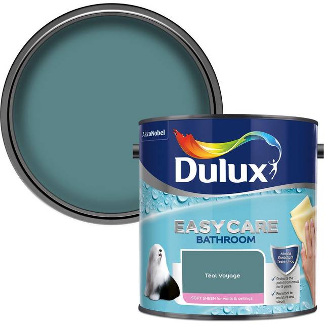 Dulux Easycare Bathroom Teal Voyage Soft Sheen Paint 2.5L - Blue