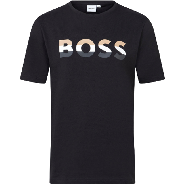BOSS Boys Short Sleeve Large Logo T-shirt - Black, Black, Size 12 Years - 12 YEARS