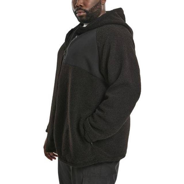 Sweatshirt Urban Classics Hooded Sherpa Zip Jacket Black L (L)