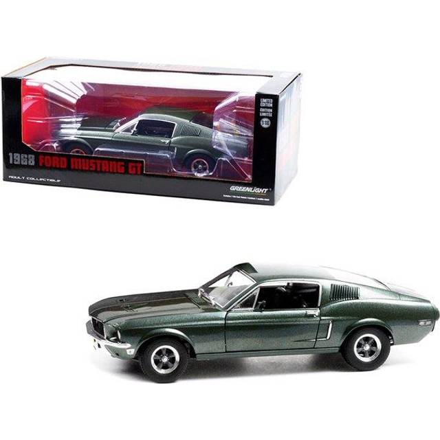 Greenlight Ford USA Mustang GT390 Coupe 1968 - Bullit - Steve Mcqueen Dark Highland Green - 1:18