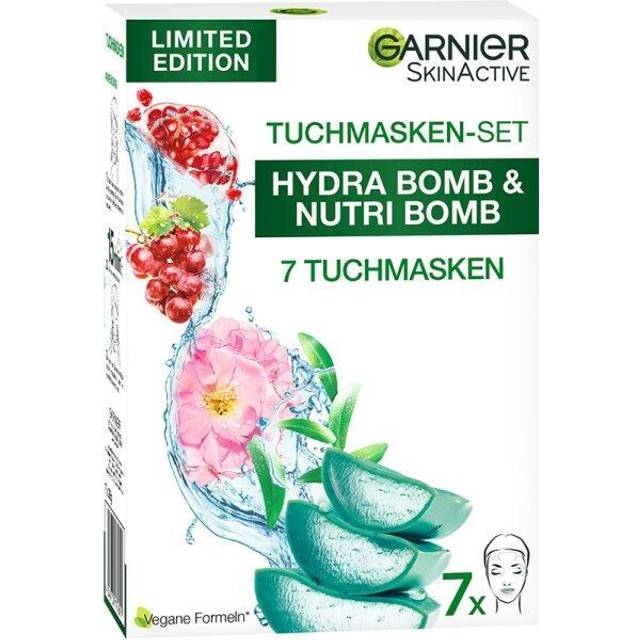 Garnier Skinactive Tuchmasken Set Hydra Bomb Nutribomb 7 Stk
